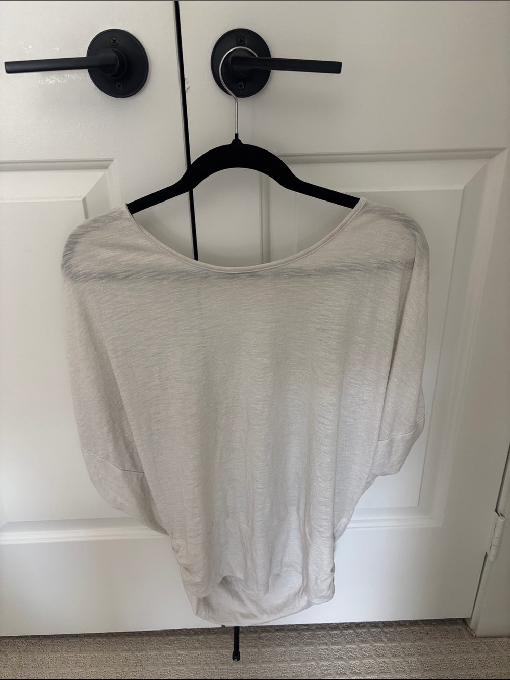 Express Light Cream Batwing Short Sleeve Top